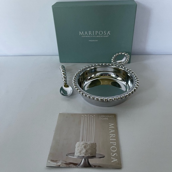 Mariposa Pearled Porringer & Spoon Set- SOLD OUT - Picture 3 of 7